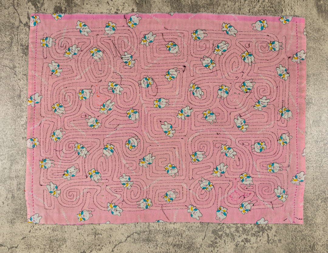 Black And Pink Kitty Cat Material Mola