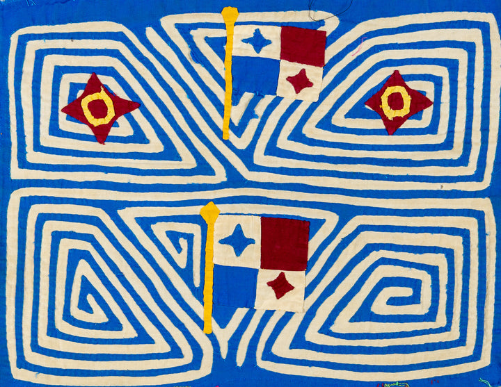 Vintage Red White And Blue Patriotic Panamanian Flag Mola