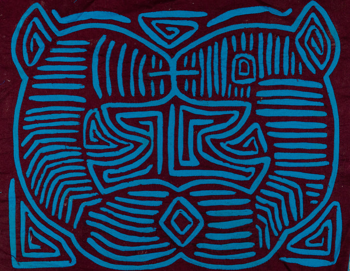 Burgundy And Turquoise Optical Illusion Mola