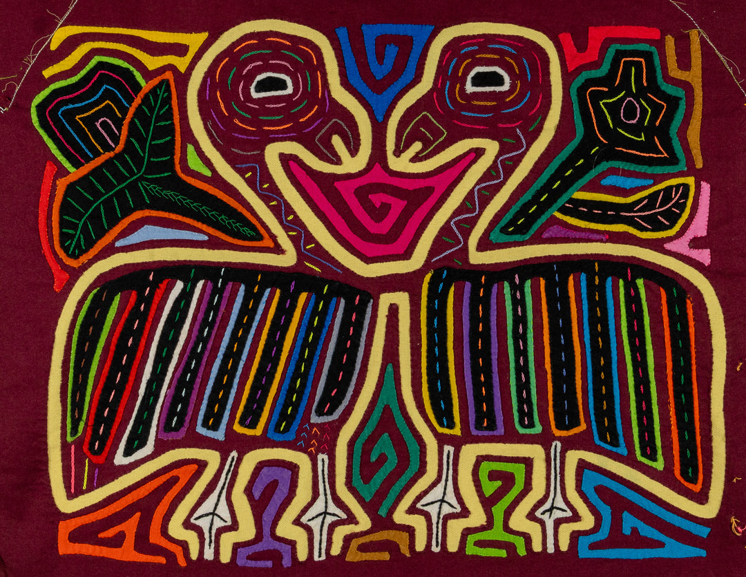 Burgundy And Yellow Optical Illusion Mola
