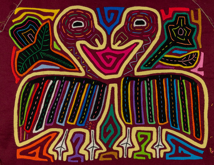 Burgundy And Yellow Optical Illusion Mola