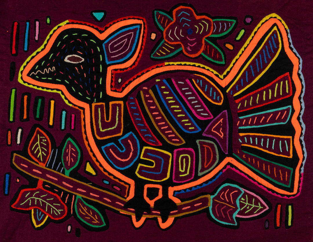 Neon Orange Jungle Critter On A Branch Mola