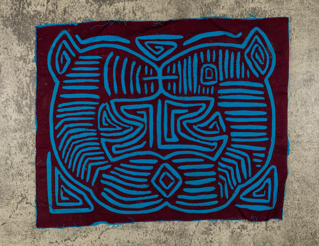 Burgundy And Turquoise Optical Illusion Mola