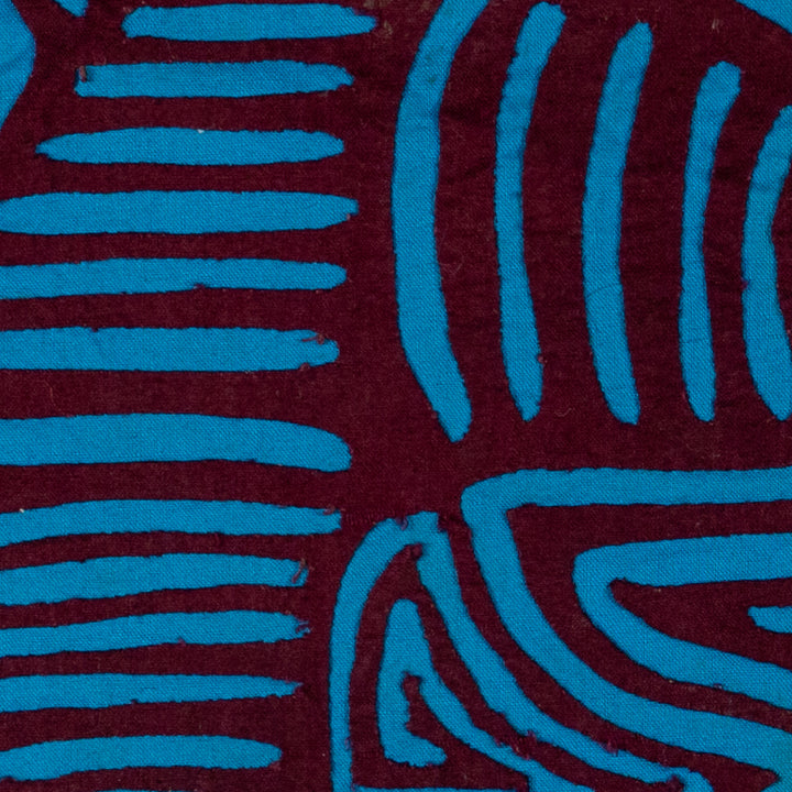 Burgundy And Turquoise Optical Illusion Mola
