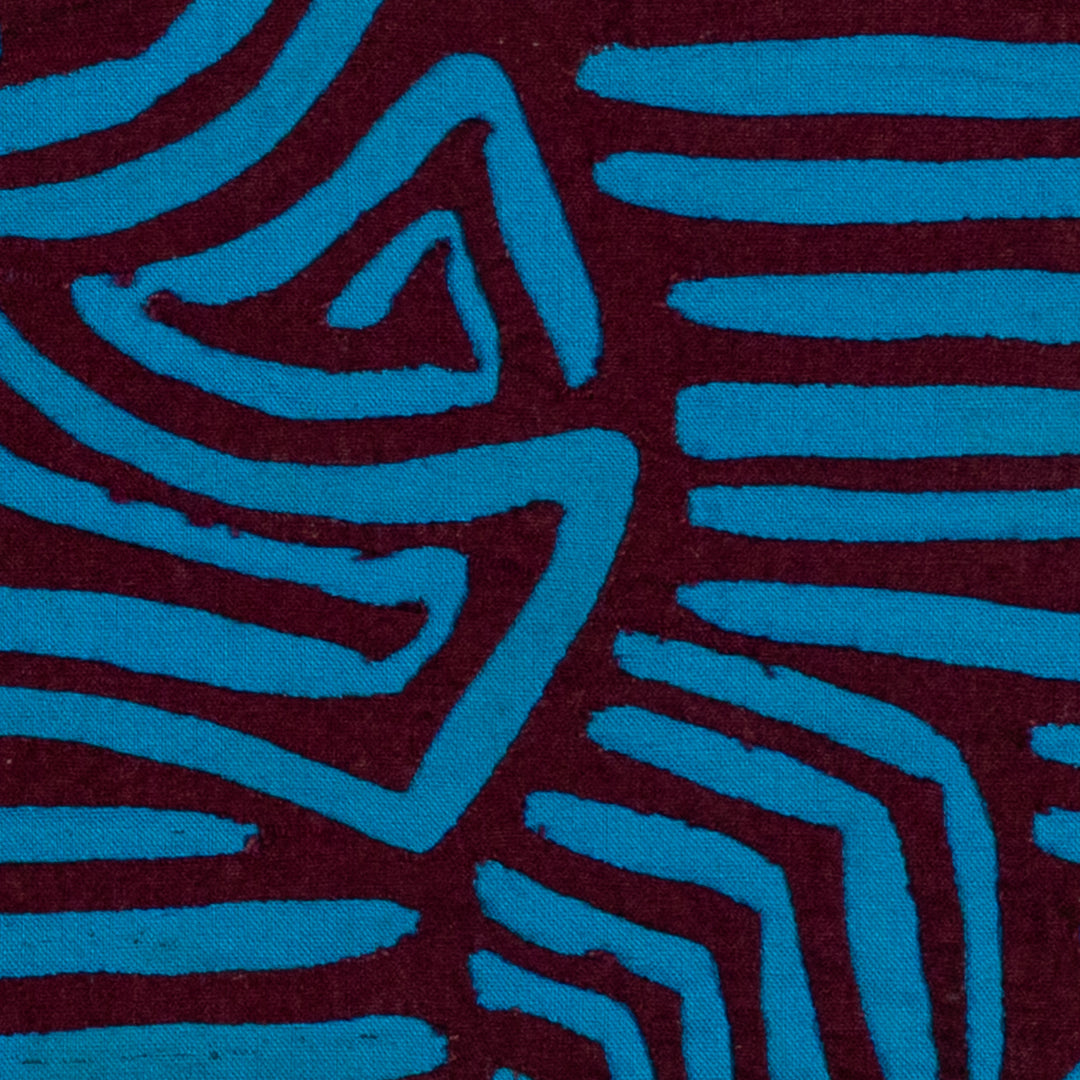 Burgundy And Turquoise Optical Illusion Mola