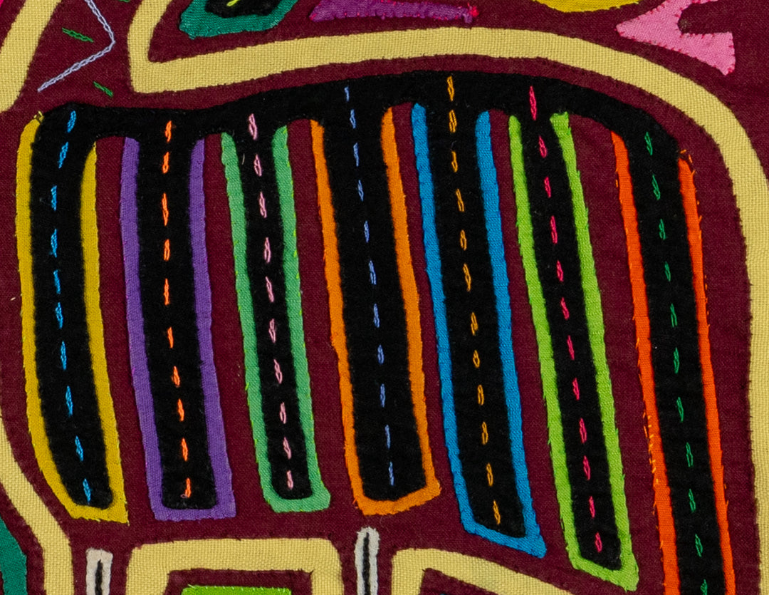 Burgundy And Yellow Optical Illusion Mola