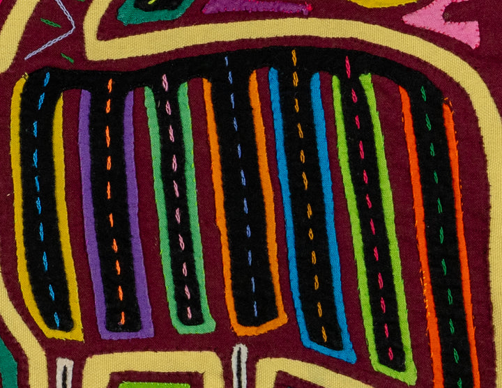 Burgundy And Yellow Optical Illusion Mola