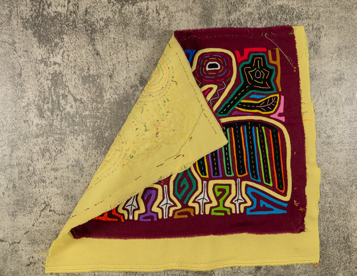 Burgundy And Yellow Optical Illusion Mola