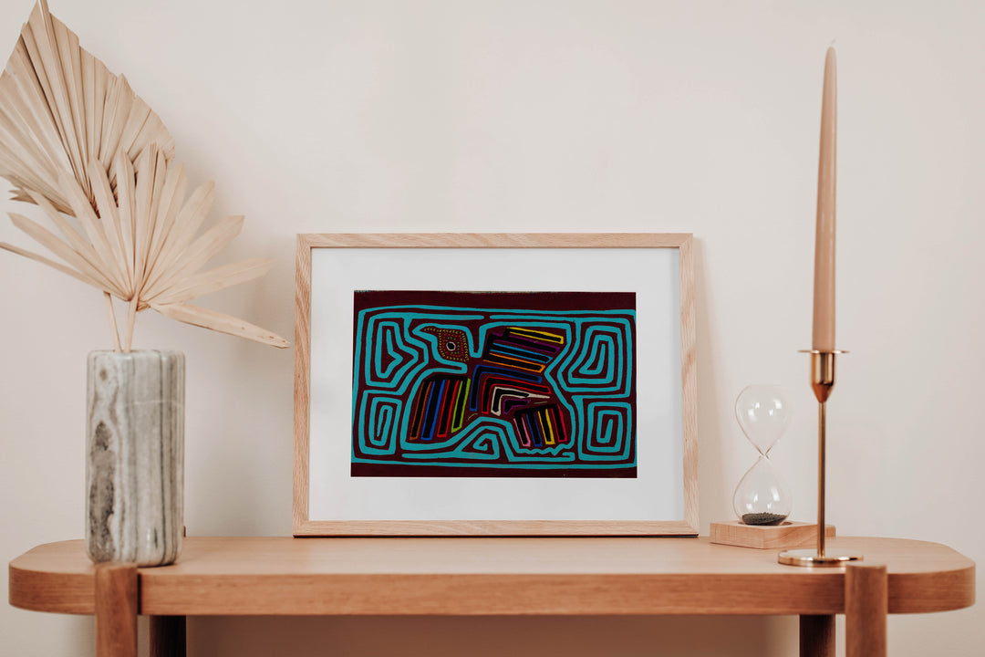 Burgundy And Turquoise Peace Dove Mola