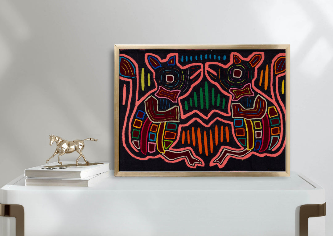 Neon Orange Moon Howling Puppy Dog Mola