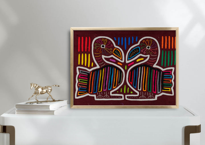 Maroon And White Handsome Duck Bird Mola