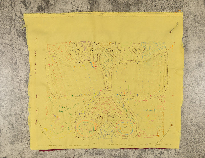 Burgundy And Yellow Optical Illusion Mola