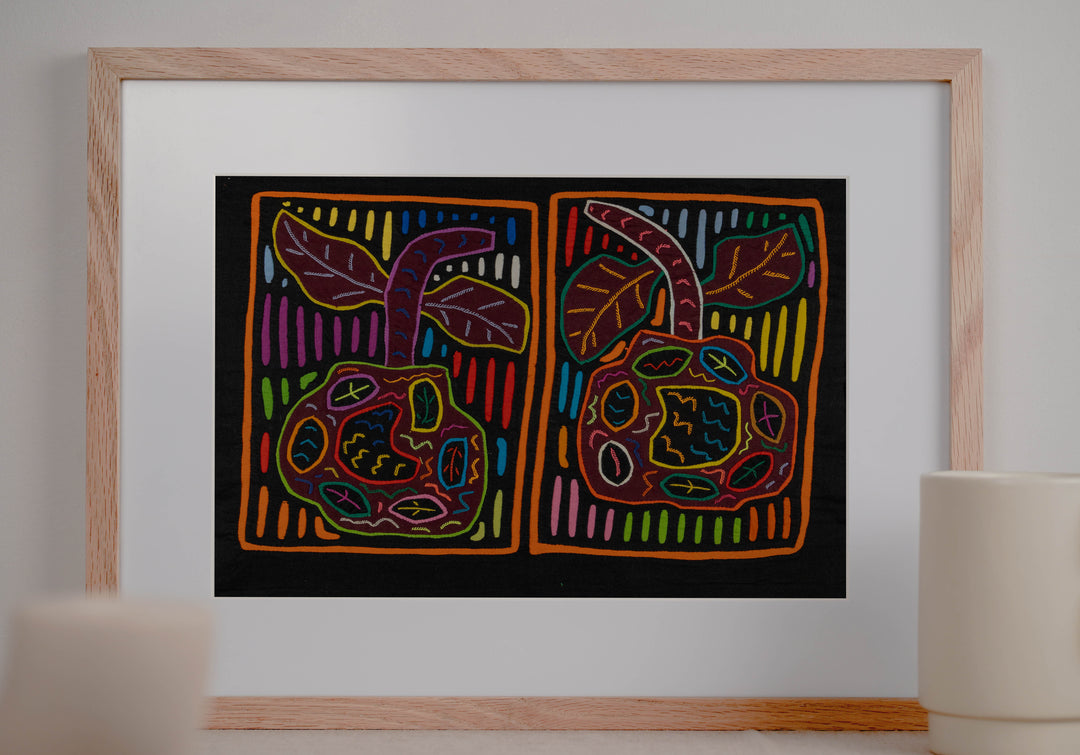 Black And Orange Tropical Fruit Mola