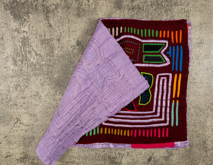 Burgundy And Purple Satin Fish And Bird Mola
