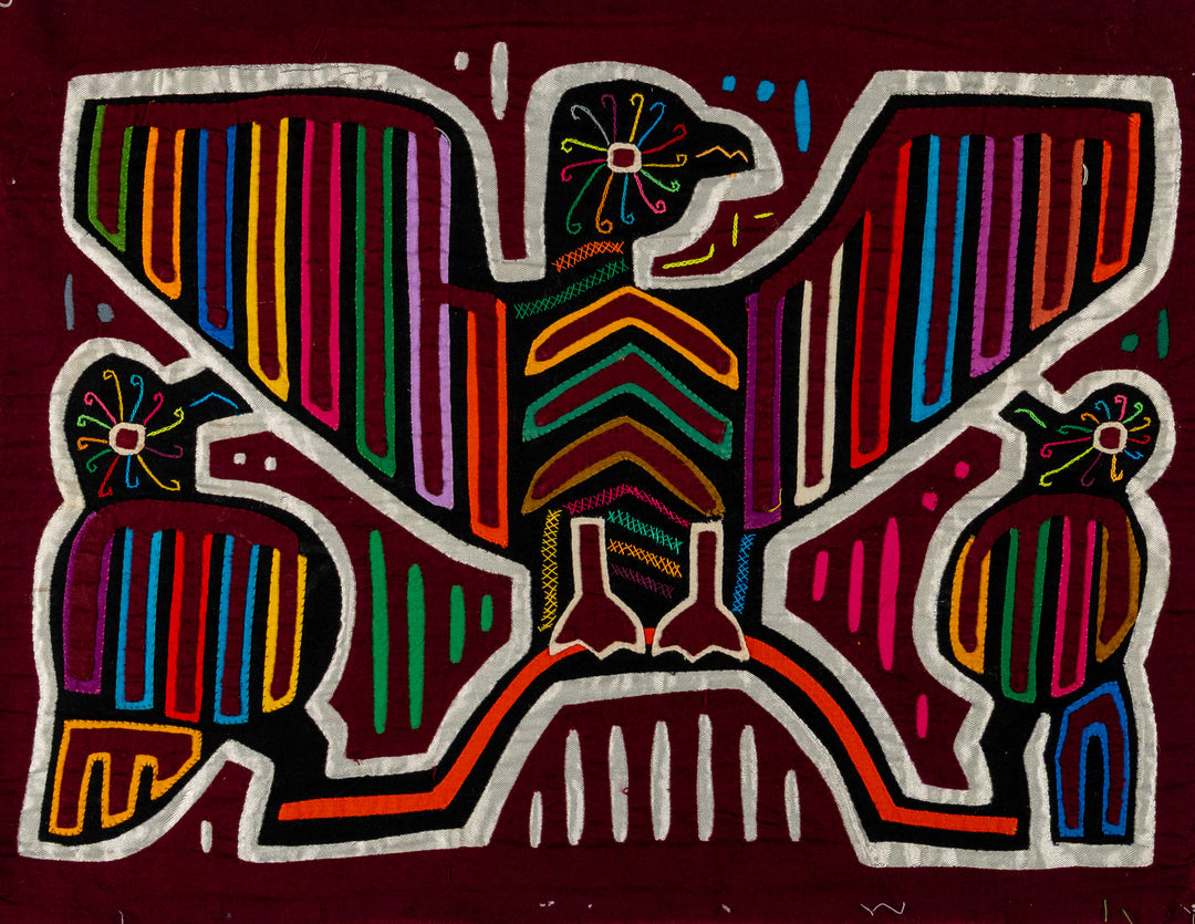 Maroon And Silver Thunderbird With Chicks Mola