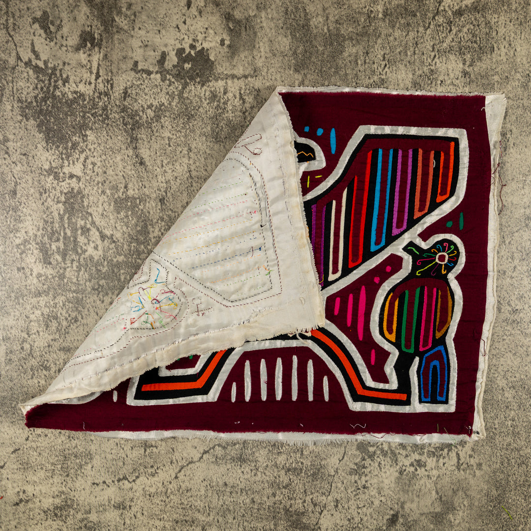 Maroon And Silver Thunderbird With Chicks Mola