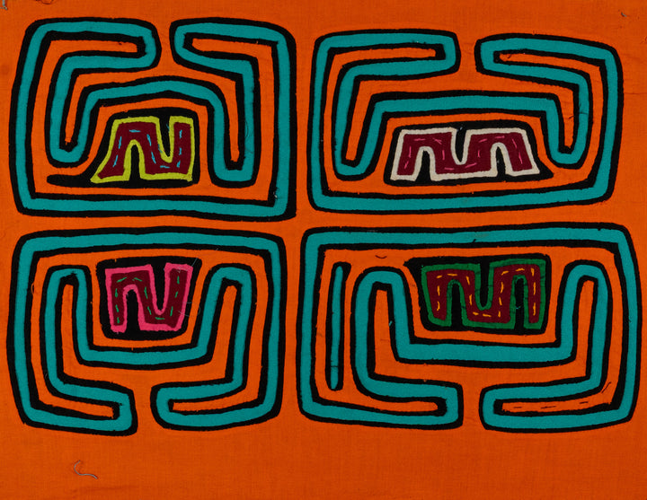 Orange And Turquoise Classic Design Mola