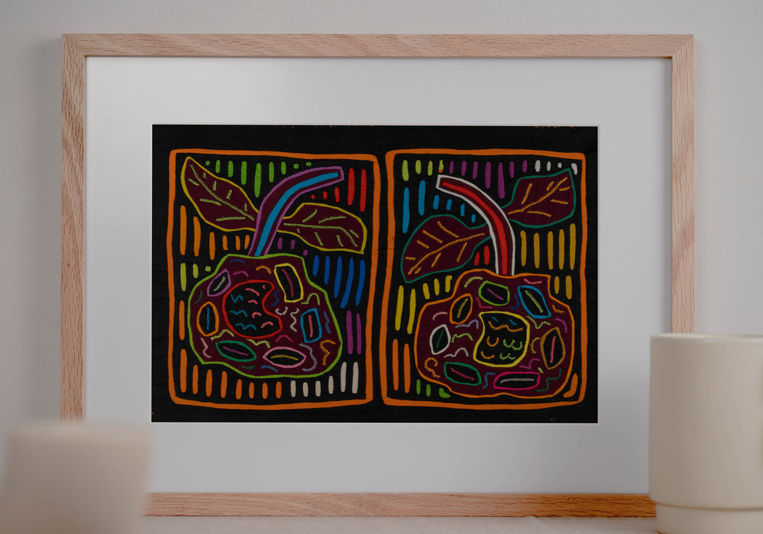 Black And Orange Tropical Fruit Mola