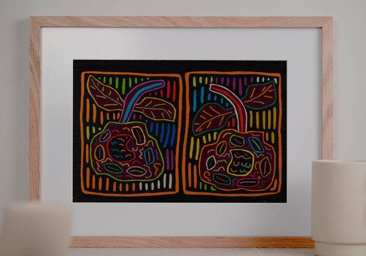 Black And Orange Tropical Fruit Mola