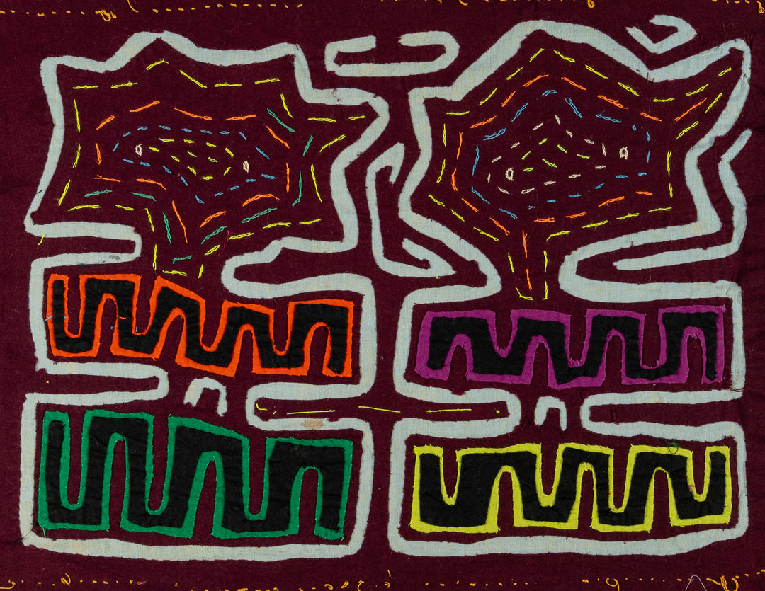 Burgundy And Blue Twin Sisters Mola