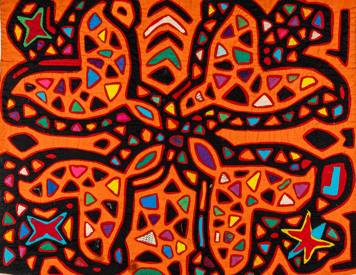 Psychedelic Orange Tulip Flowers Museum Quality Mola