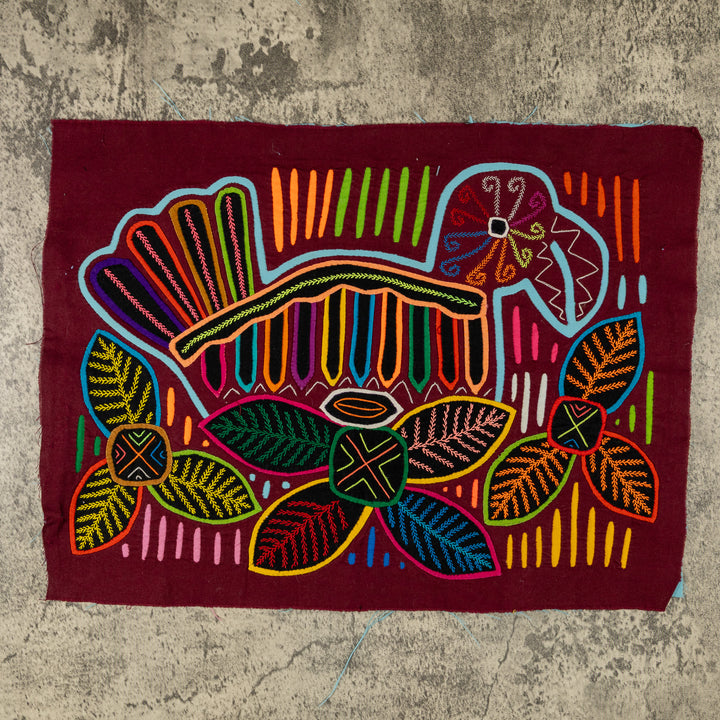 Burgundy And Turquoise Jungle Bird Mola