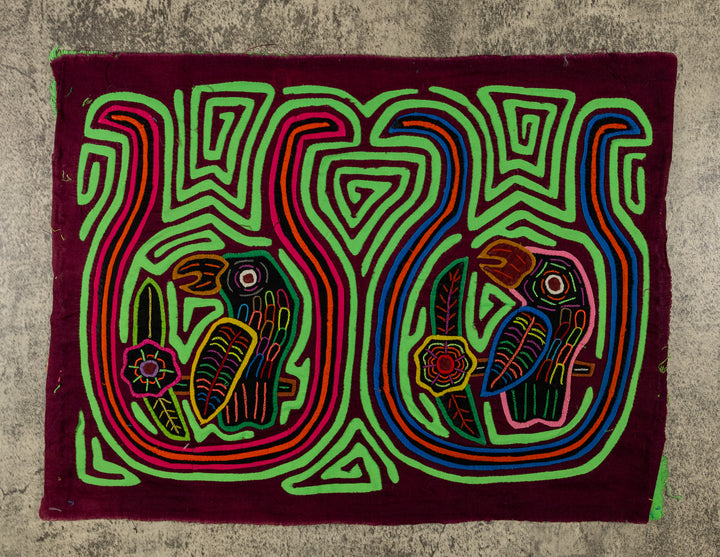 Maroon And Green Toucan Bird Birdcage Mola