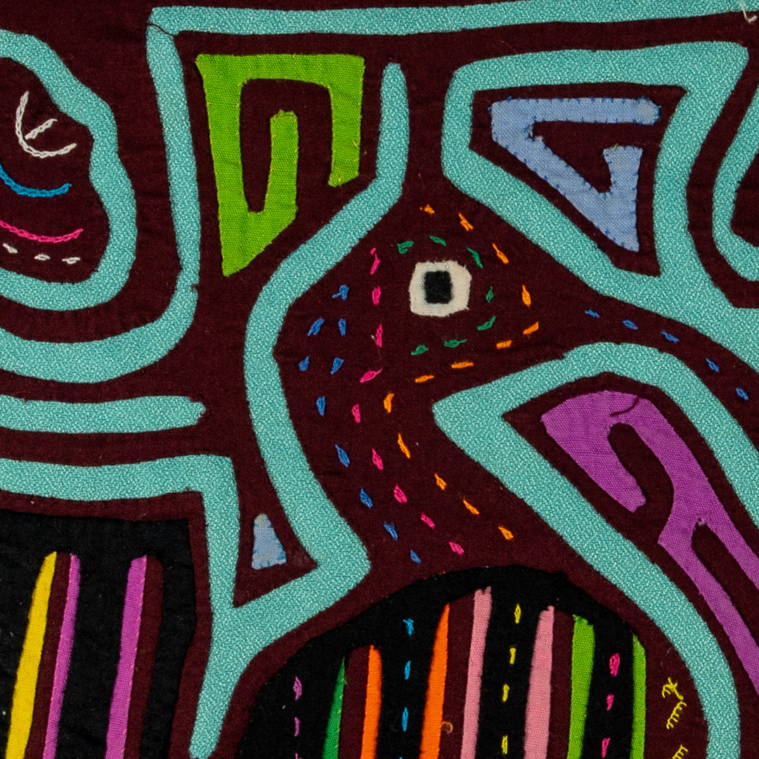 Burgundy And Turquoise Waterbird Mola