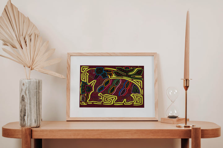 Burgundy And Chartreuse Rainforest Jungle Critter Mola