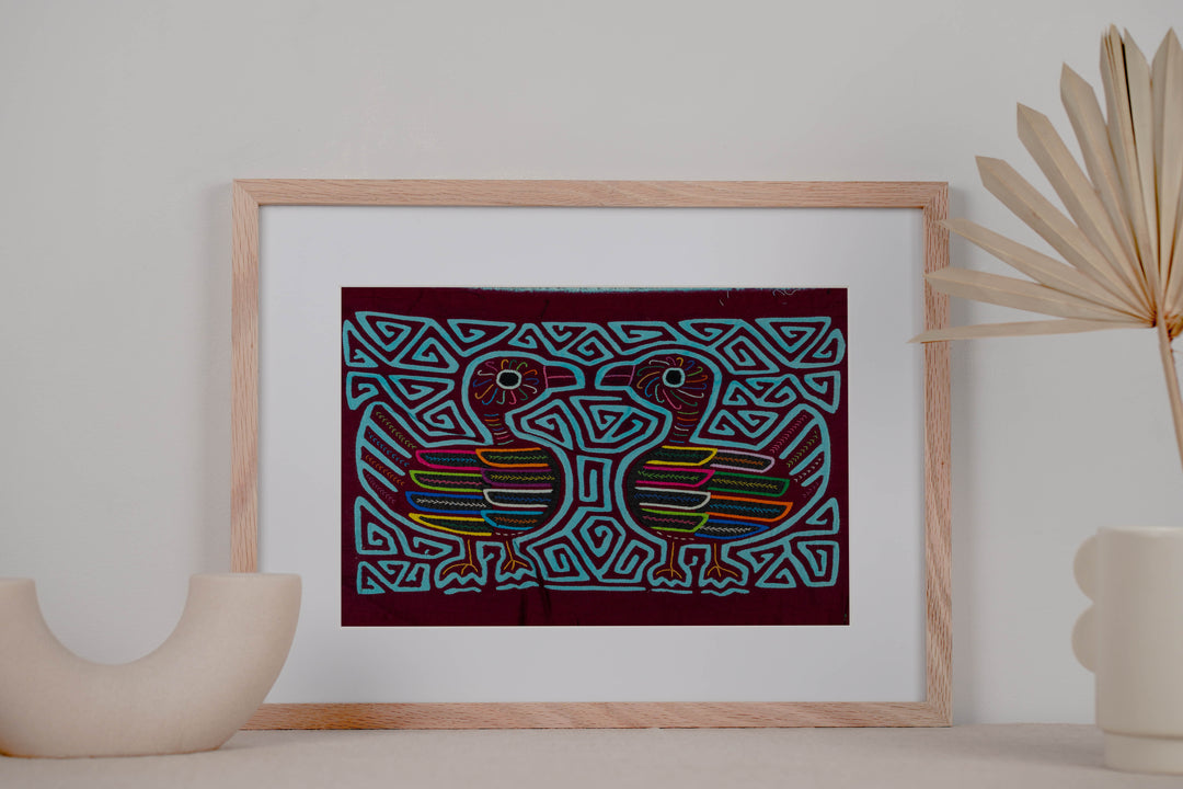 Burgundy And Turquoise Two Ducks A&