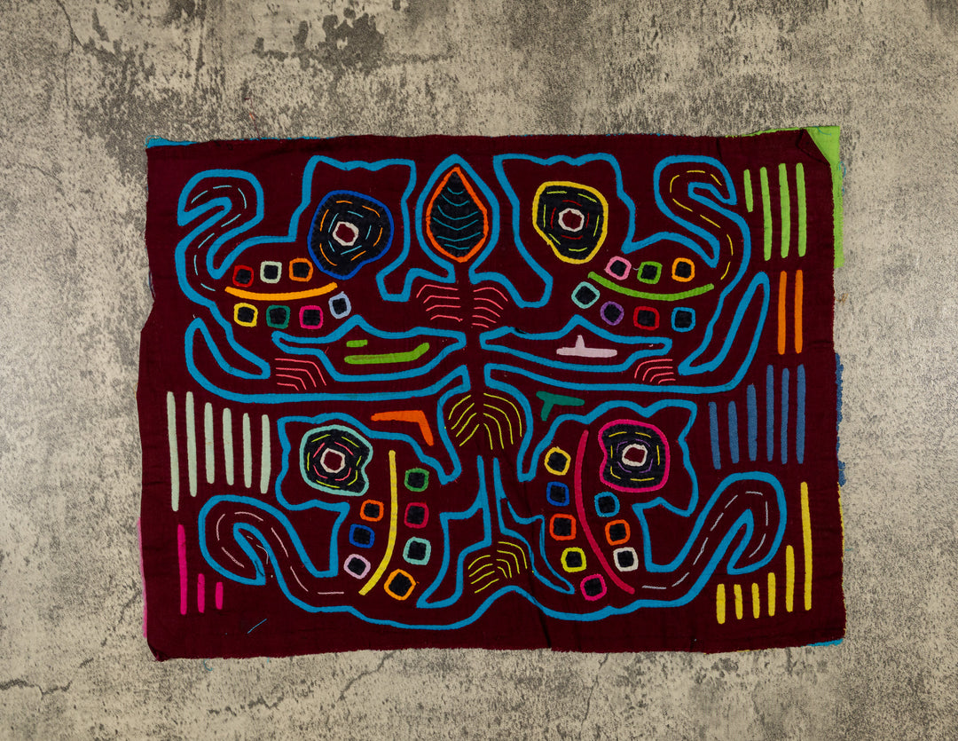 Burgundy And Turquoise Cat Menagerie Mola