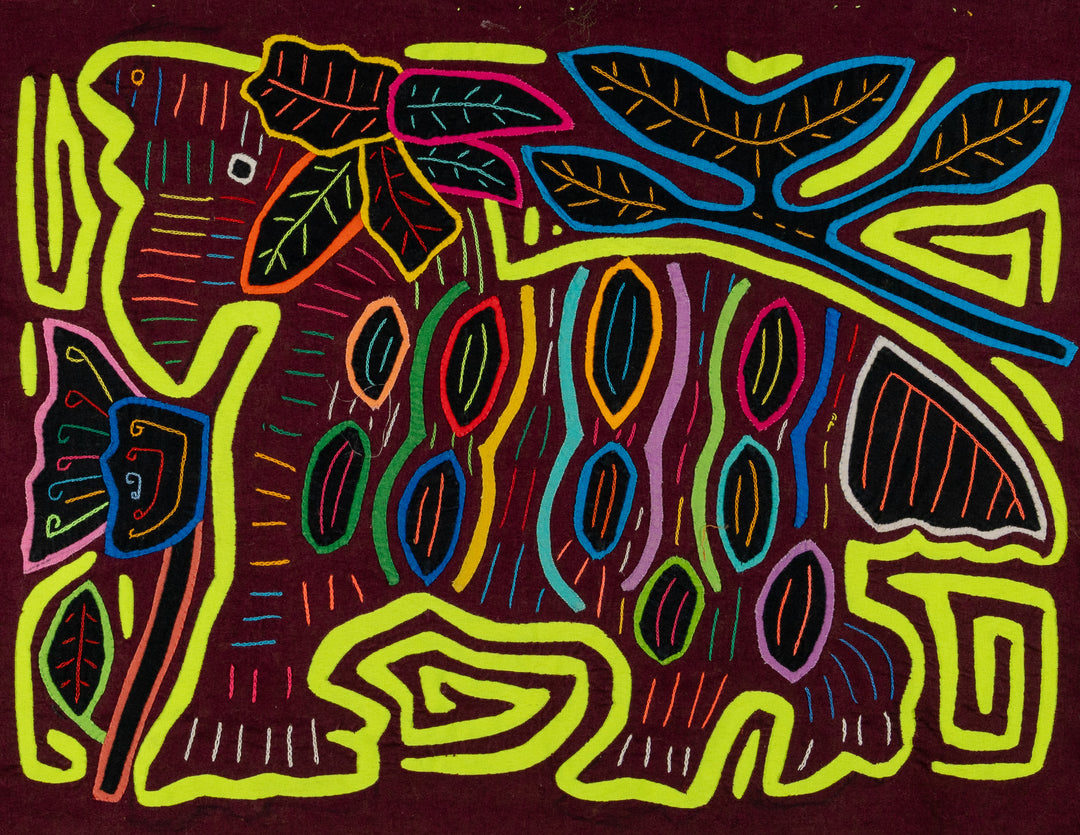 Maroon And Chartreuse Jungle Critter Mola