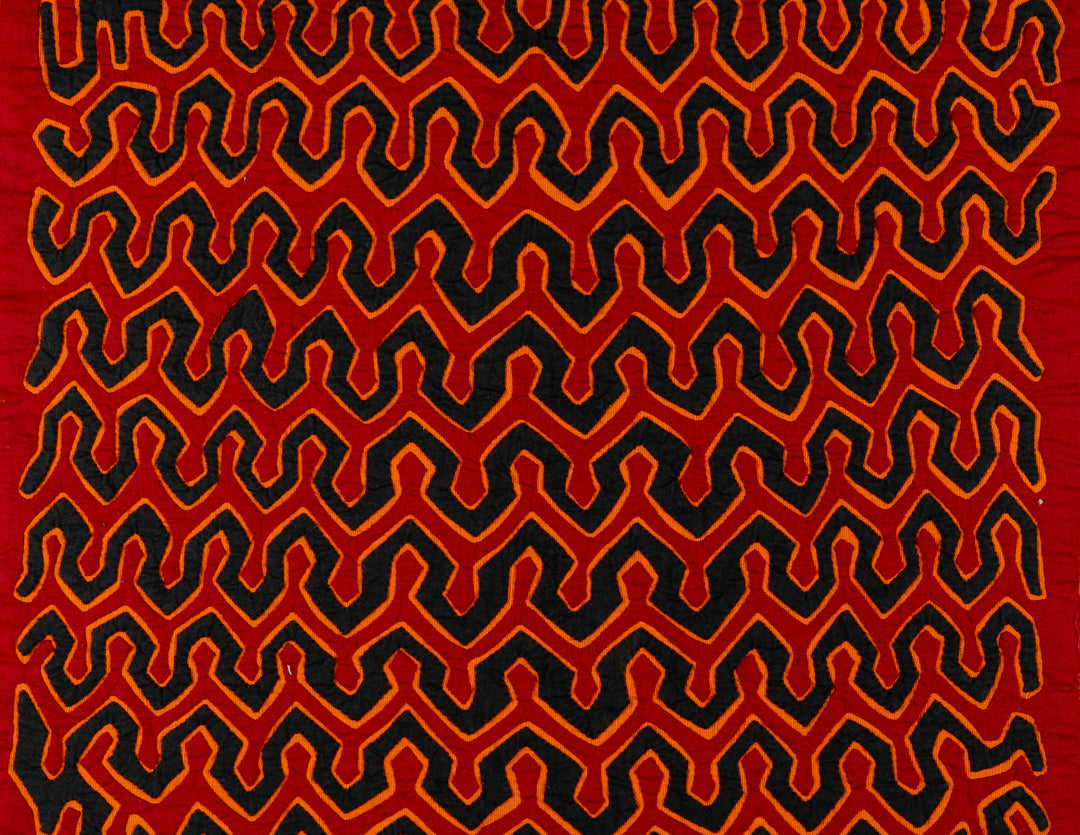 Classic Design Black Red And Gold Mola