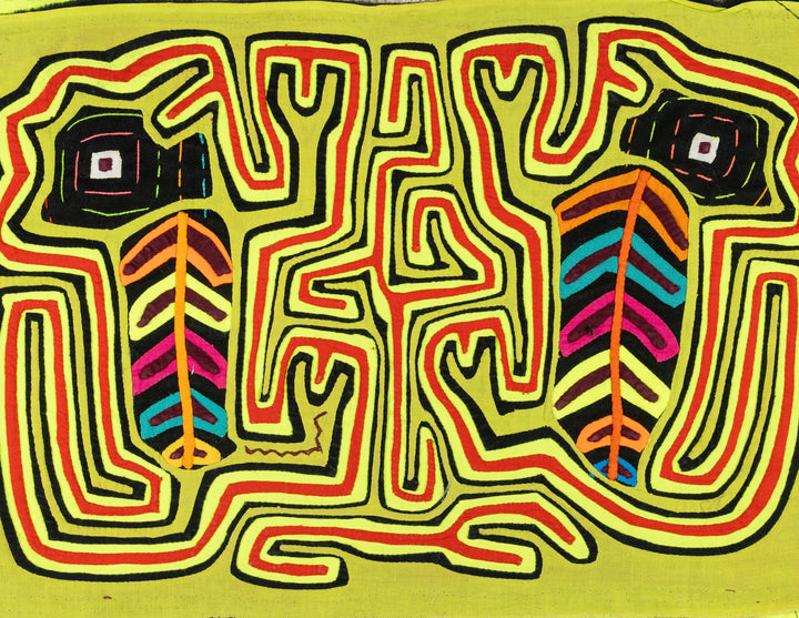 Red And Chartreuse Jungle Critters Climbing To The Sky Mola