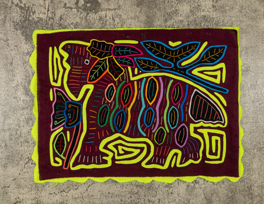 Maroon And Chartreuse Jungle Critter Mola