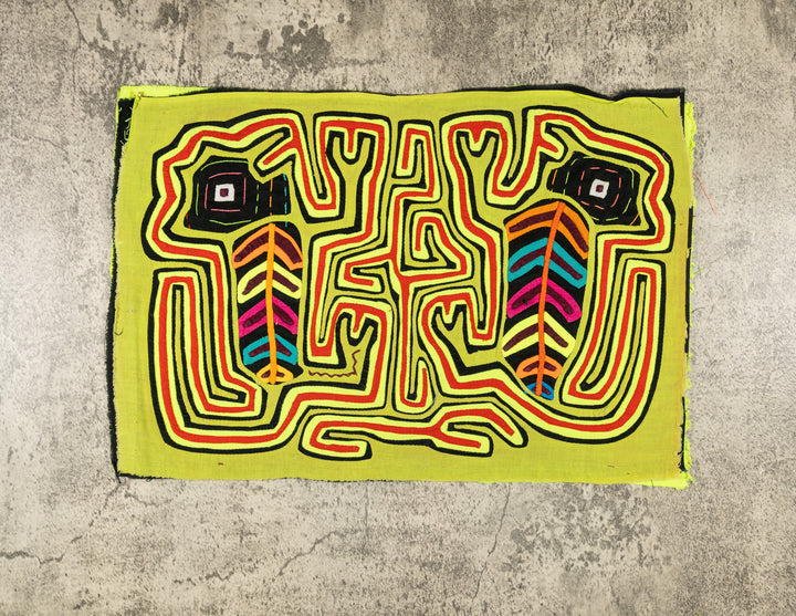 Red And Chartreuse Jungle Critters Climbing To The Sky Mola