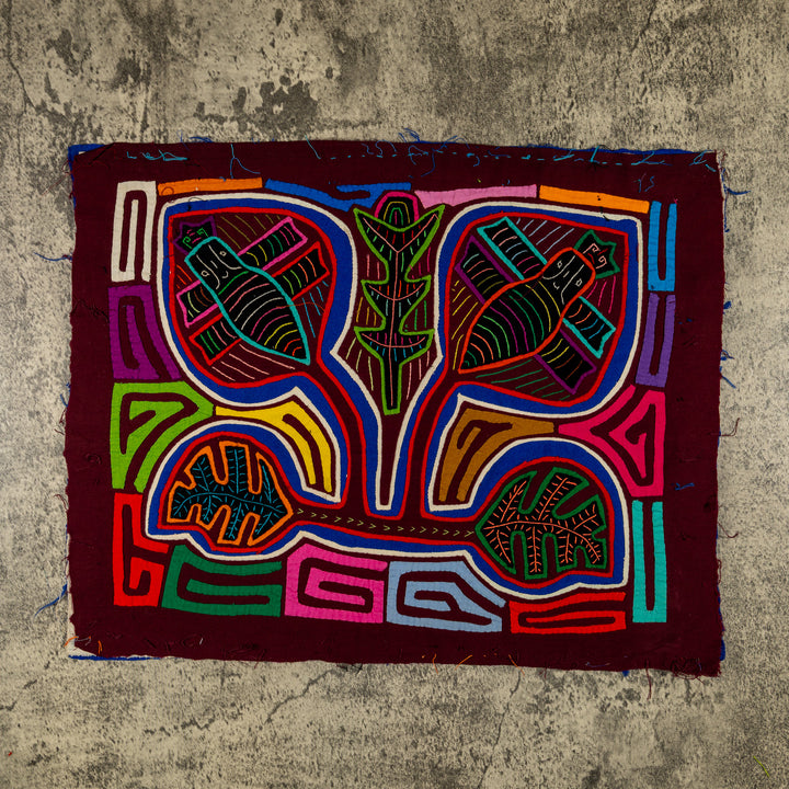 Burgundy Butterfly And Flower Mola