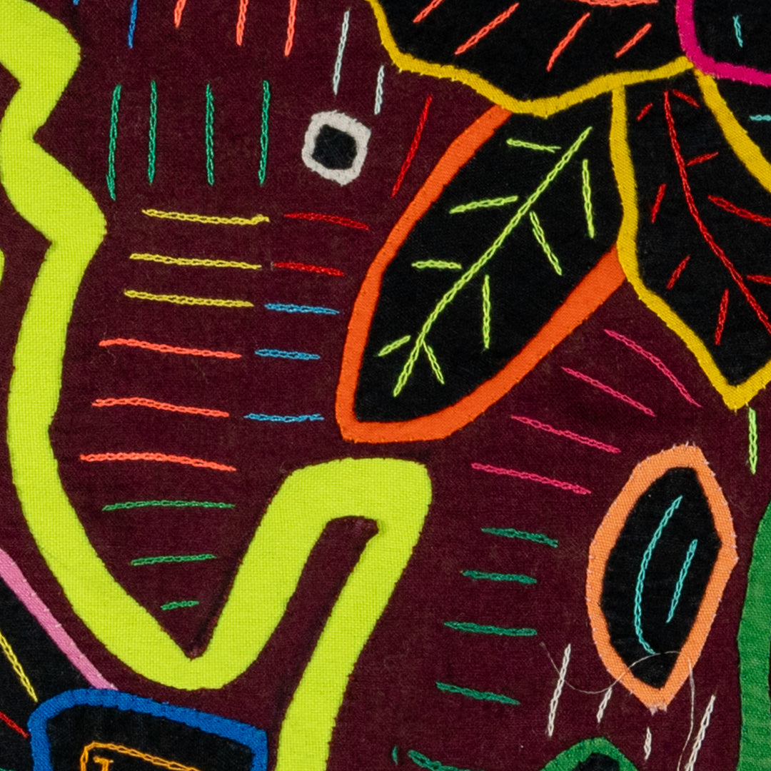 Maroon And Chartreuse Jungle Critter Mola