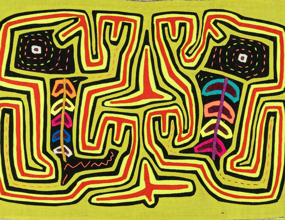 Red And Chartreuse Jungle Critters Climbing To The Sky Mola