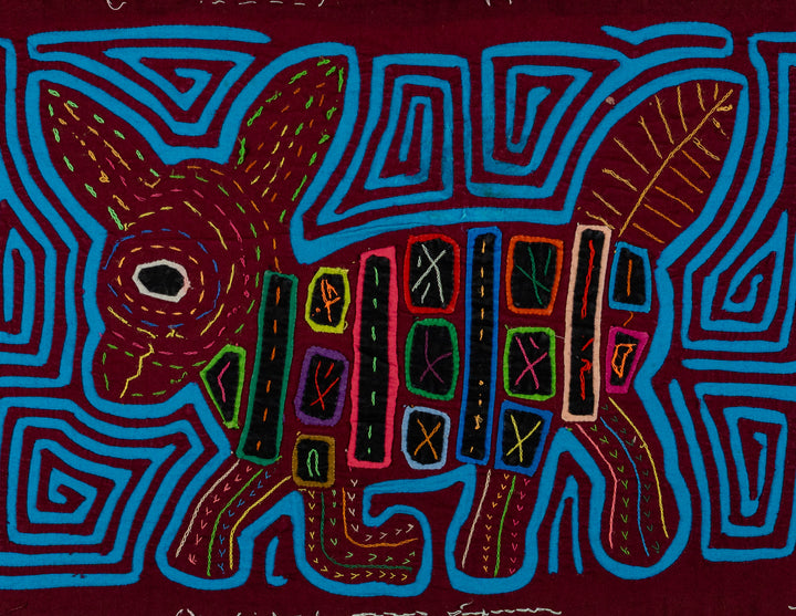 Maroon And Turquoise Big Ear Puppy Dog Mola