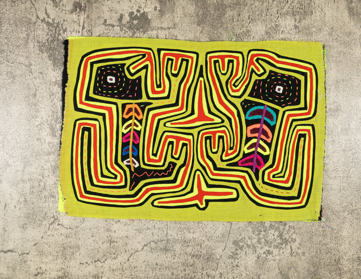 Red And Chartreuse Jungle Critters Climbing To The Sky Mola