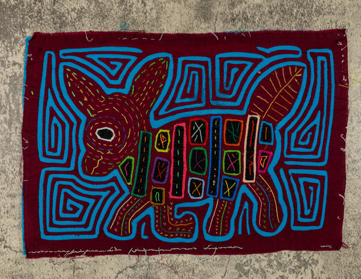 Maroon And Turquoise Big Ear Puppy Dog Mola