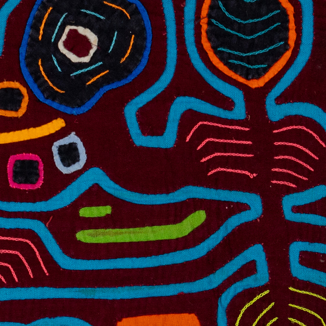 Burgundy And Turquoise Cat Menagerie Mola