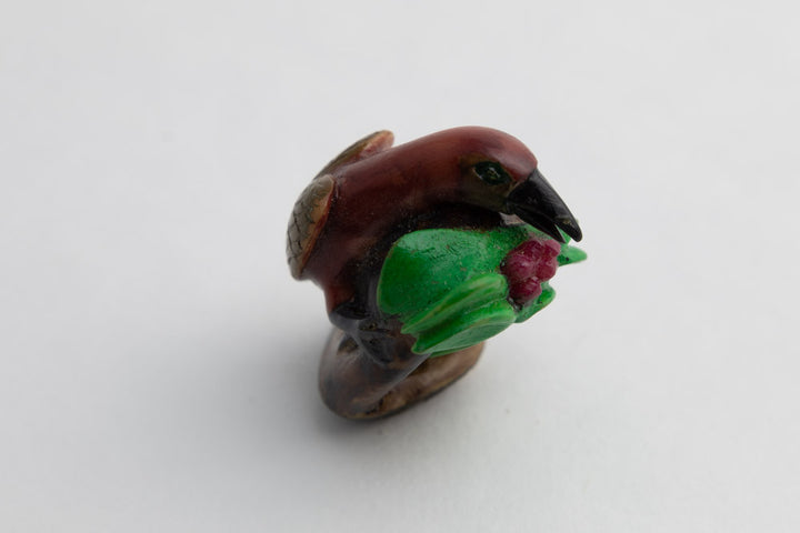 Wounaan Indian Redhead Bird Tagua Carving Panama