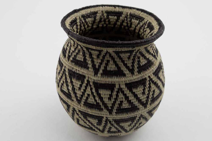 Wounaan Indian Hand Woven Black and White Basket Panama