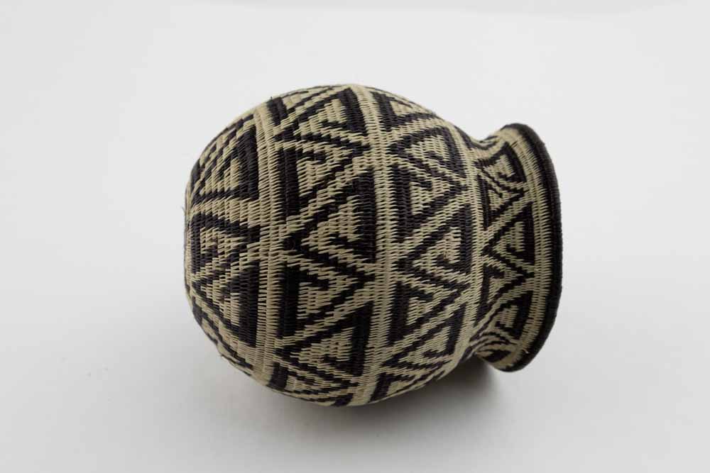 Wounaan Indian Hand Woven Black and White Basket Panama