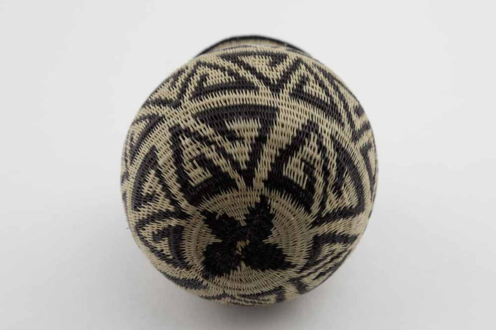 Wounaan Indian Hand Woven Black and White Basket Panama