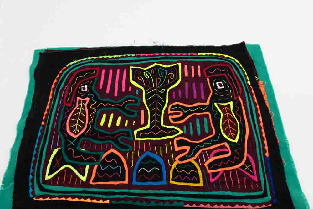 Kuna Indian Hand Sewn Weirdo Monsters Design Mola Panama