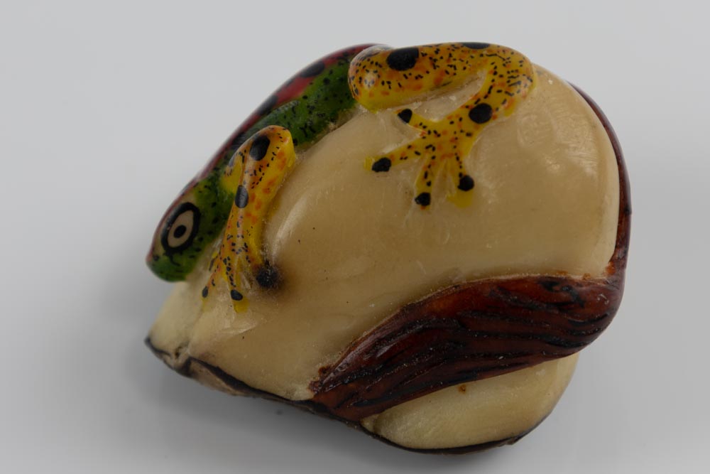 Wounaan Indian Poison Dart Frog Tagua Nut Carving