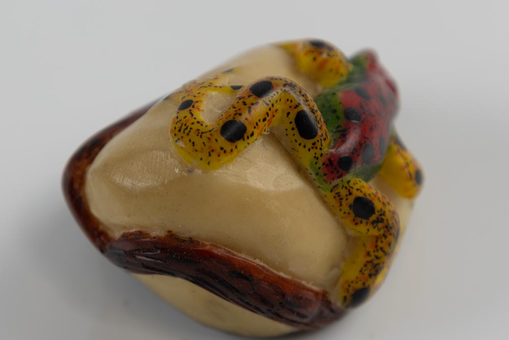 Wounaan Indian Poison Dart Frog Tagua Nut Carving